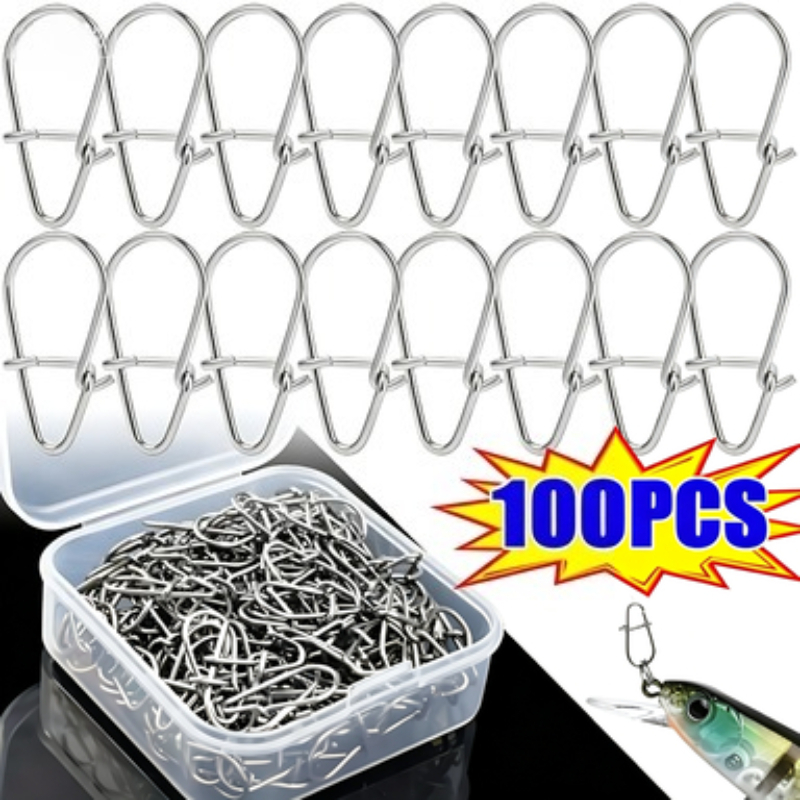 Fishing Lure Accessories - 100 قطعة مشبك صيد من الفولاذ