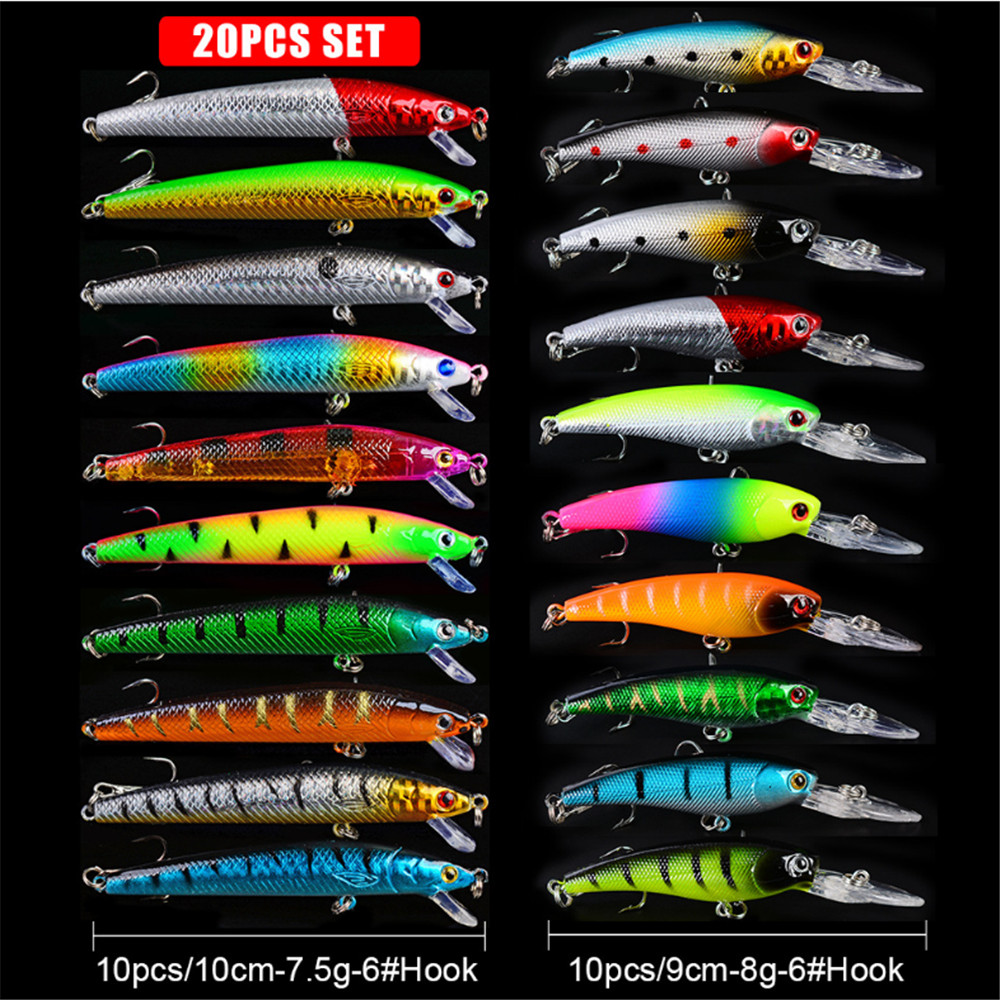 20 قطعة/الوحدة أسماك الصيد الس - مراجعة Fishing Lure Kit وسعره