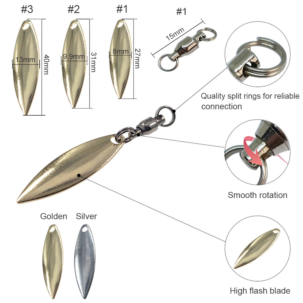 10 قطعة شفرات الصفصاف سبينر ال - مراجعة Fishing Lure Buzzbait وسعره