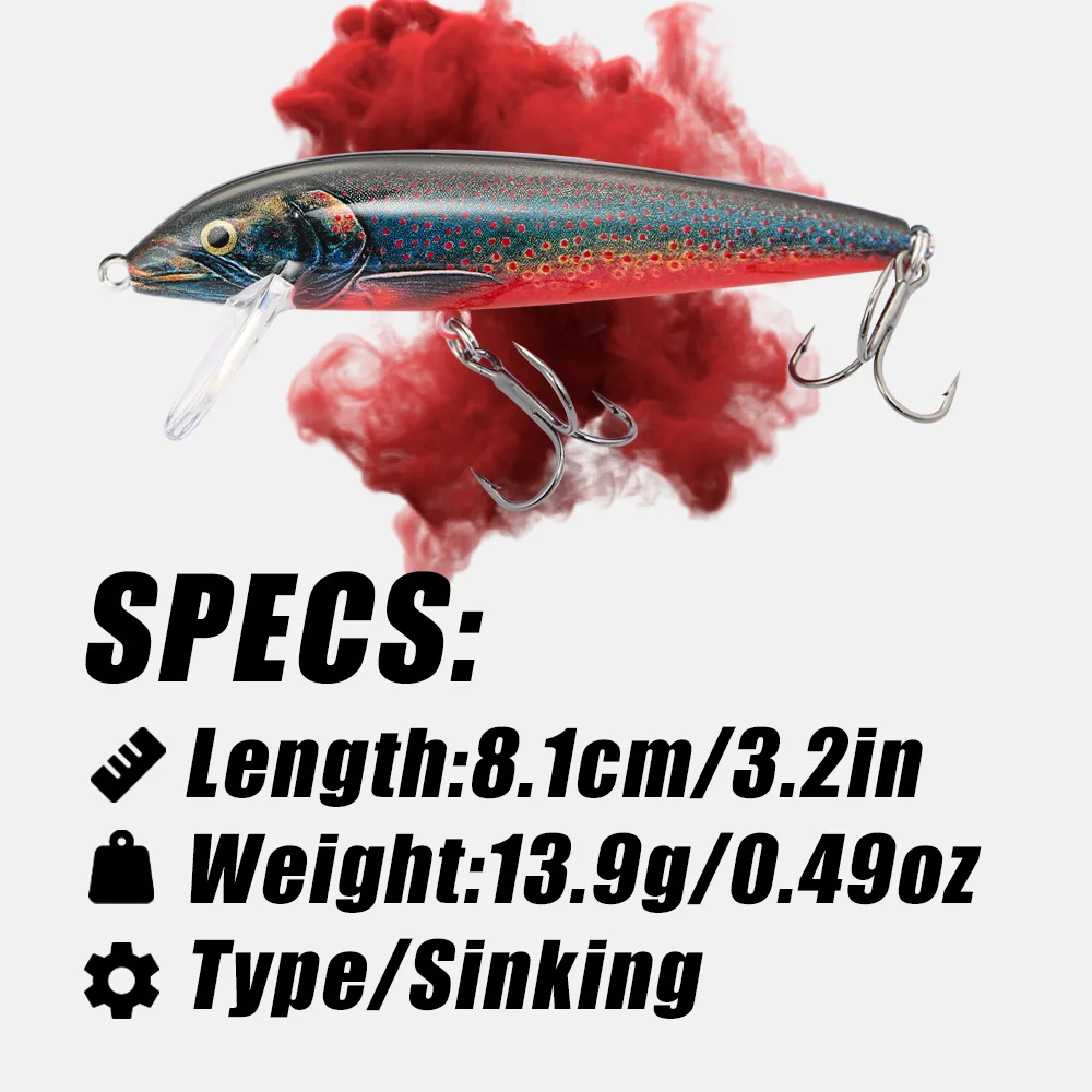 B & U 80 مللي متر غرق أسماك ال - مراجعة Fishing Lure Jerkbait وسعره